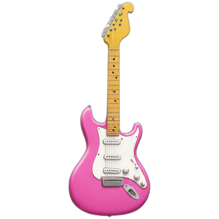 Pink banana playing electric guitar emoji