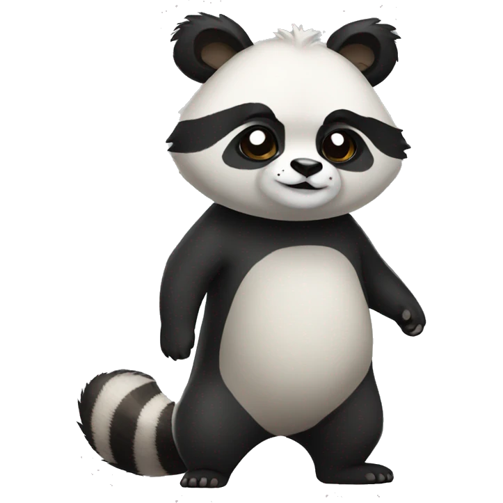 panda-raccoon-hybrid full body emoji
