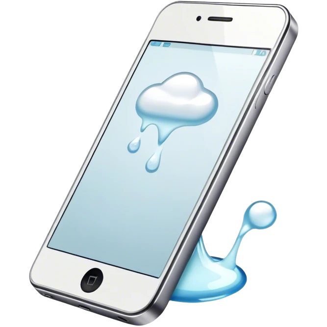 a phone with white liquid on top emoji