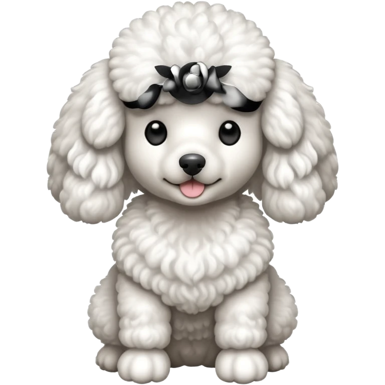 Perro french poodle mini blanco con alas emoji