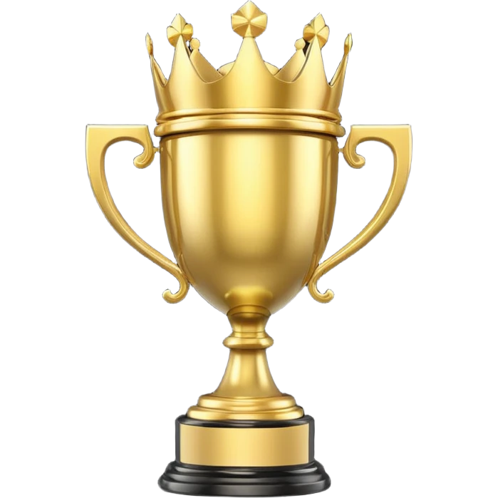 Win Emoji

Glossy 3D showing a gold trophy with a small crown, glowing effect, black and gold theme. emoji