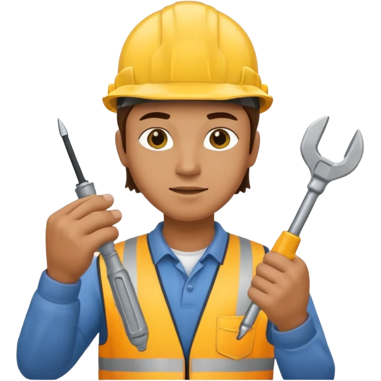 construction worker with screwdriver in his hand emoji