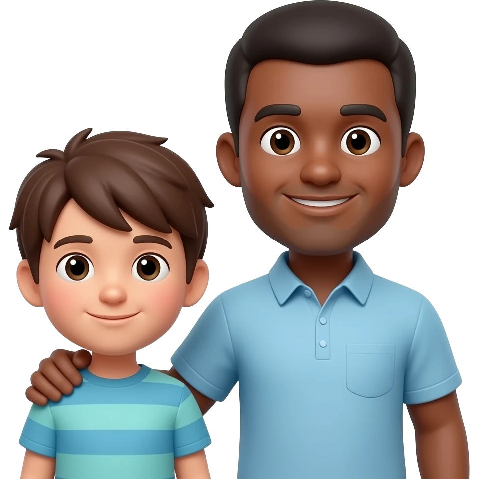 10 year old teen with adult male black 30 year old partner emoji 3d, the adult male is more taller emoji