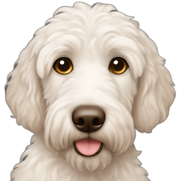 White Labradoodle brown nose emoji