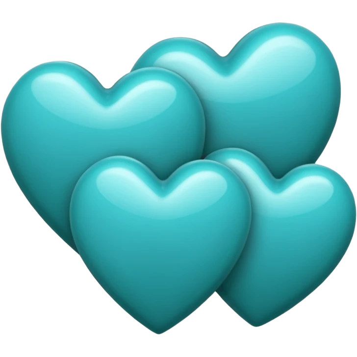 3 teal lined hearts emoji