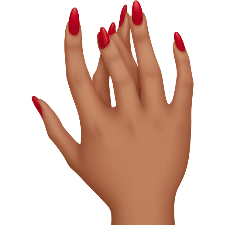 Long red  nails on medium skin ton emoji