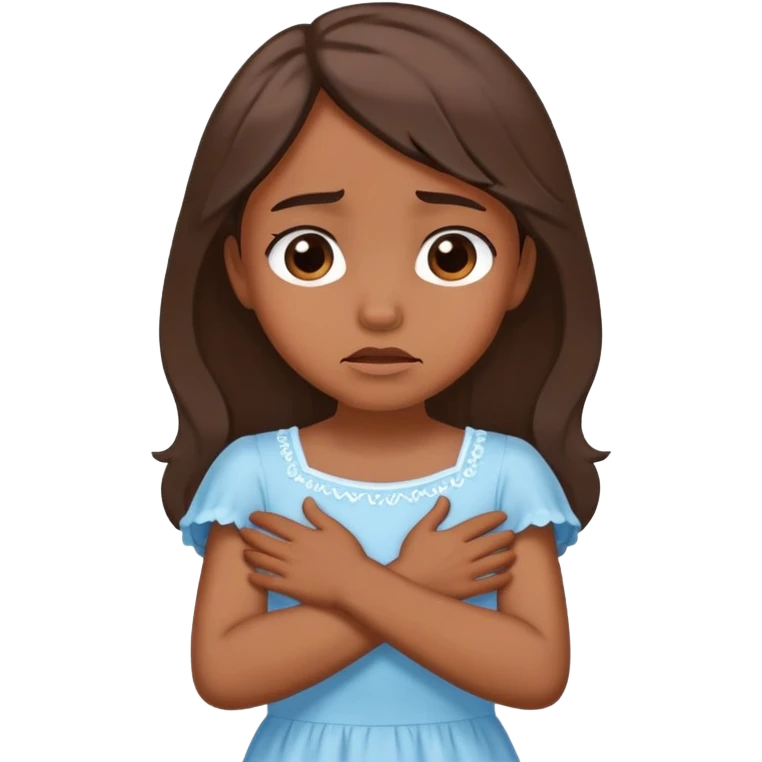 girl crossing arms around her new crying emoji