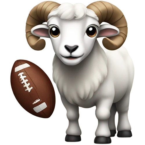 Ram with football  emoji