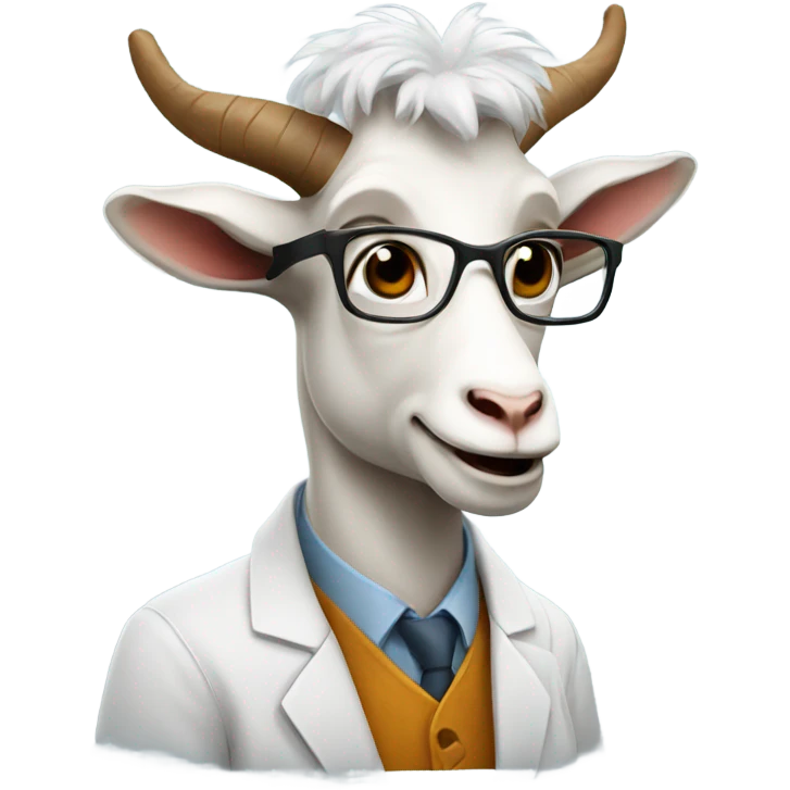 Professor Einstein goat  emoji