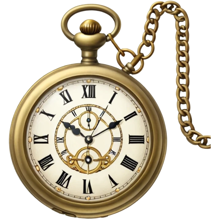 Old pocket watch with long chain  emoji