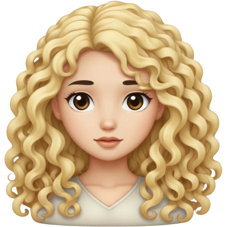 black hair blond girl with long curly hair fat emoji