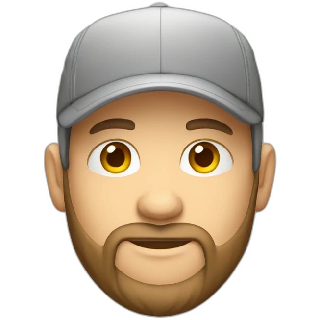 Project manager in a baseball cap, gray hoodie and short beard emoji