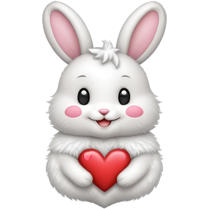 naked furry bunny showing heart around boobs emoji