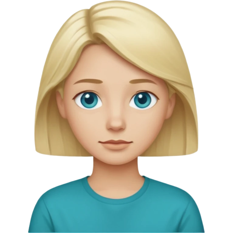 Change emoji of  blonde blue eyed  with Teal shirt (not the purple one) dont change other features emoji