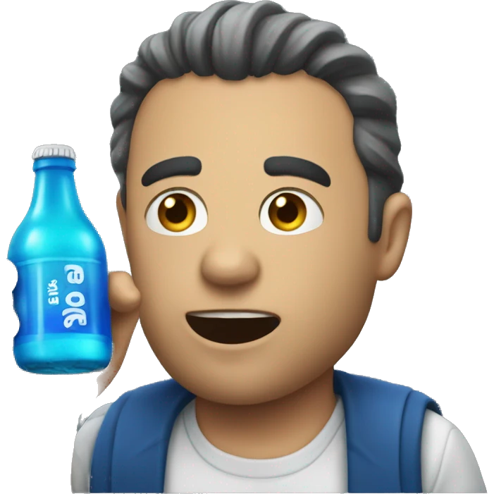 A vile full of blue soda emoji