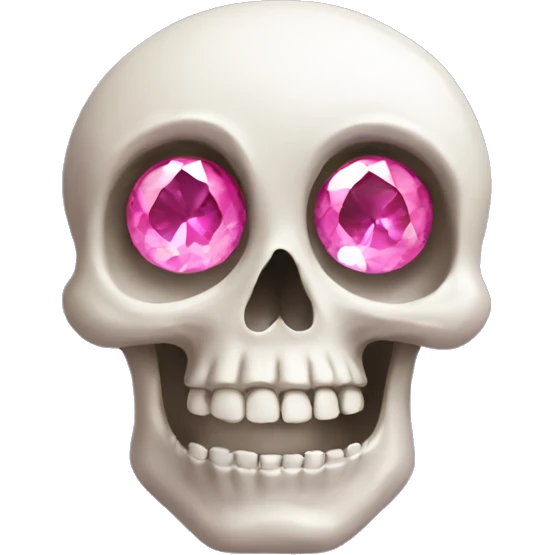 Skull with pink diamond eyes emoji
