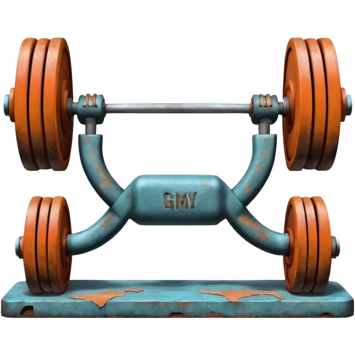 Gym facade with a sign featuring giant weights. emoji