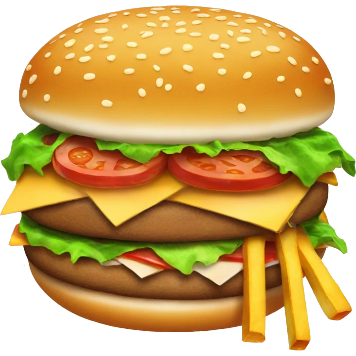 Burger with pizza and fries inside emoji