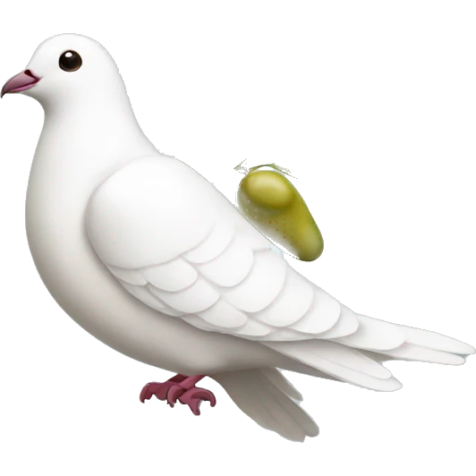 A white dove with an olive branch emoji