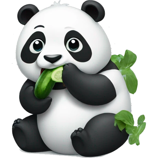 Panda eating a cucumber emoji