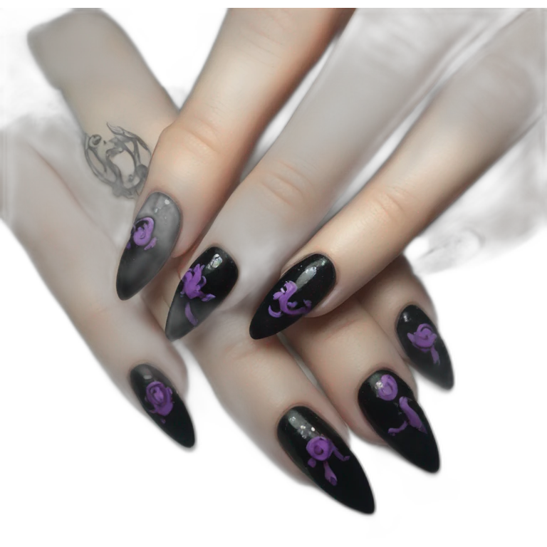 Goth nail art emoji