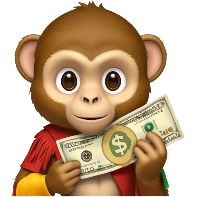 Monkey holding cash emoji