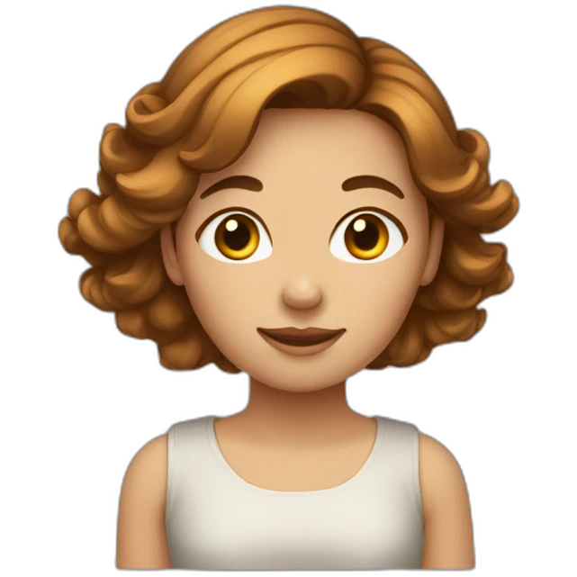 Fille au cheveux chatain emoji