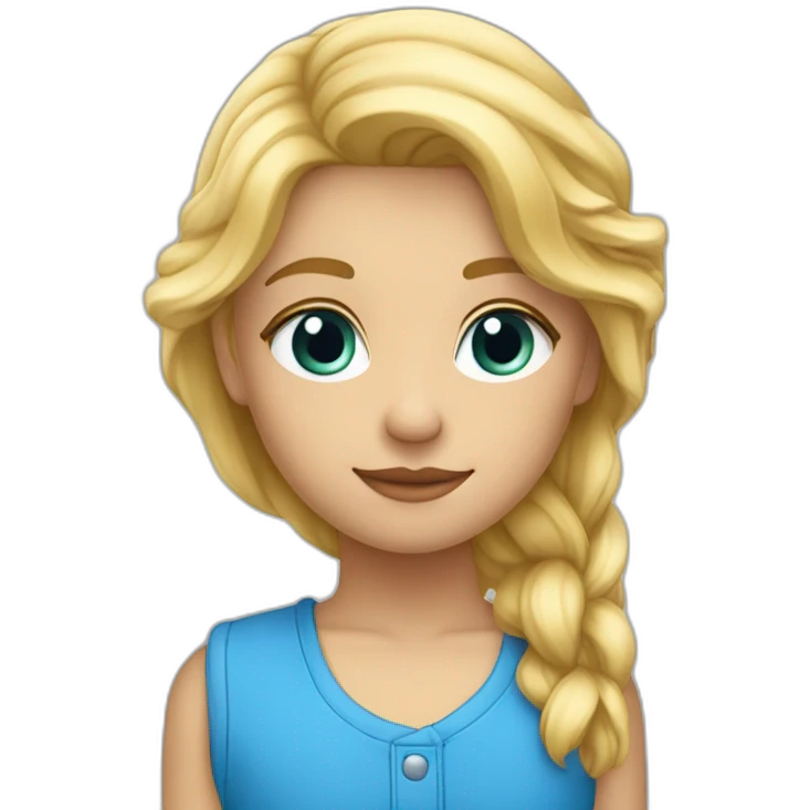 Jeune blond yeux bleus qui lève le bras droit emoji