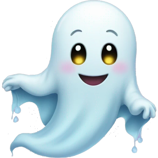 A cute ghost saying good night emoji