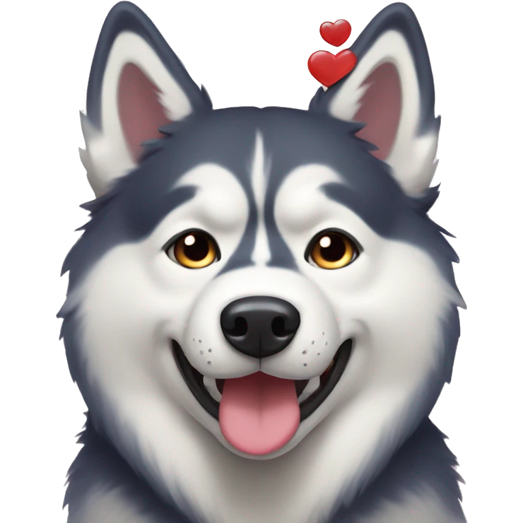 husky with heart aura  emoji