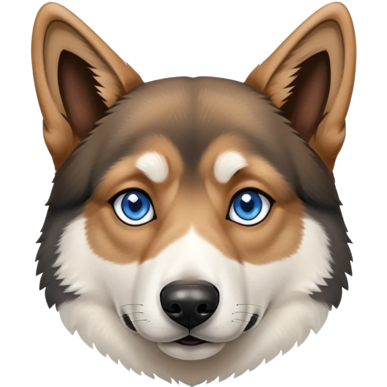 German shepherd husky with one blue eye and one brown e emoji