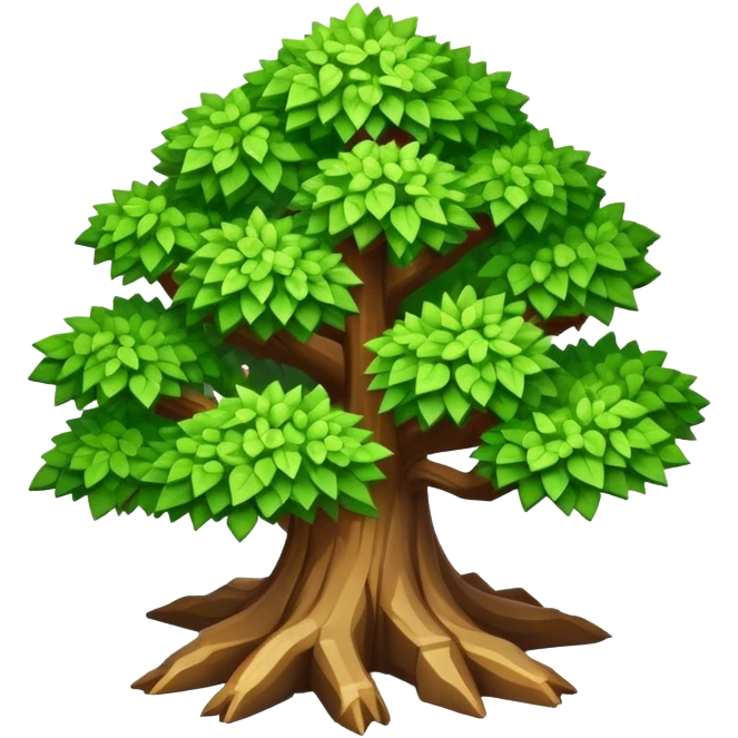 StarCraft-inspired, isometric rugged small tree emoji