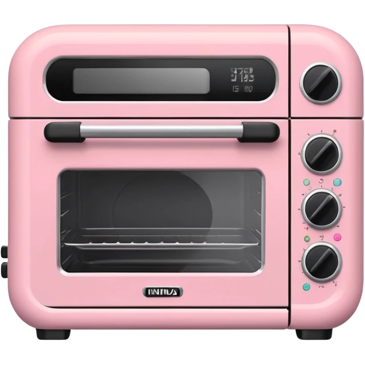 emoji-style Ninja Combi countertop oven, pastel pink appliance, rounded edges, soft highlights, simple shadows, modern kitchen gadget aesthetic, realistic, centered, white background emoji