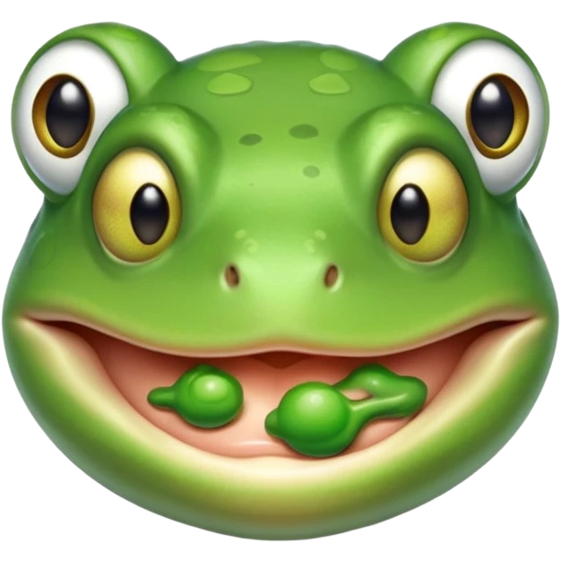 person with frog in mouth emoji