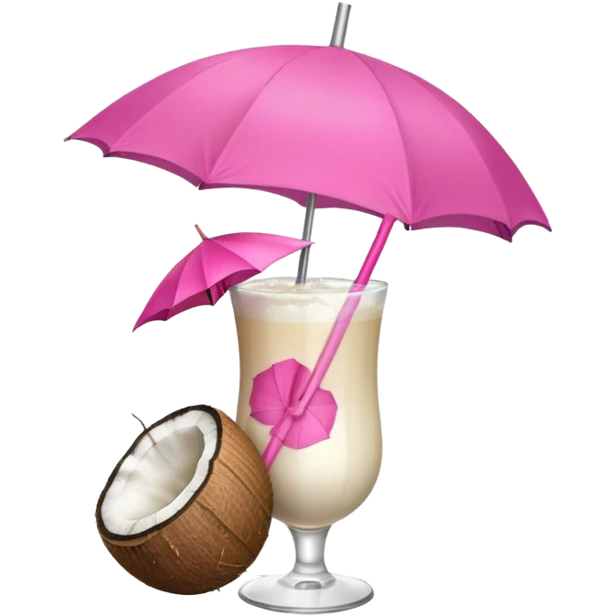 coconut drink with pink umbrella emoji