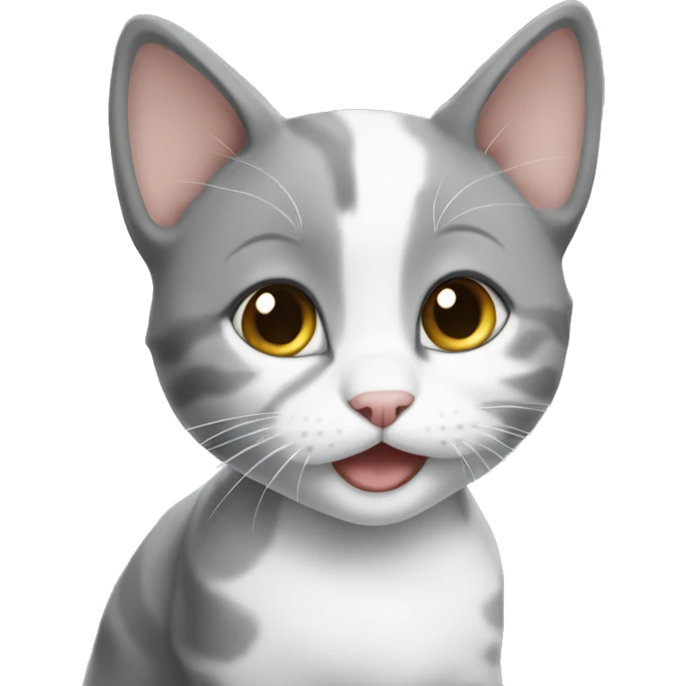Grey and white kitten emoji