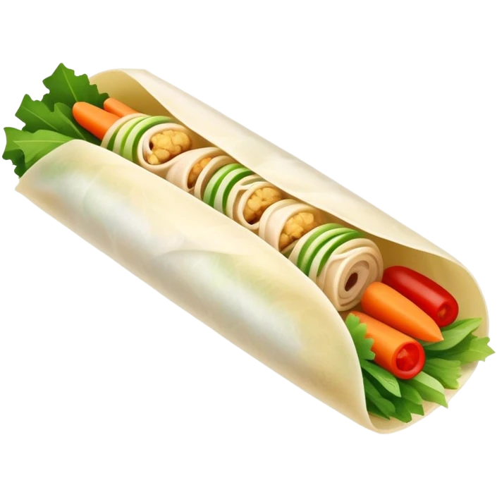 Chicken and noodle rice paper roll  emoji