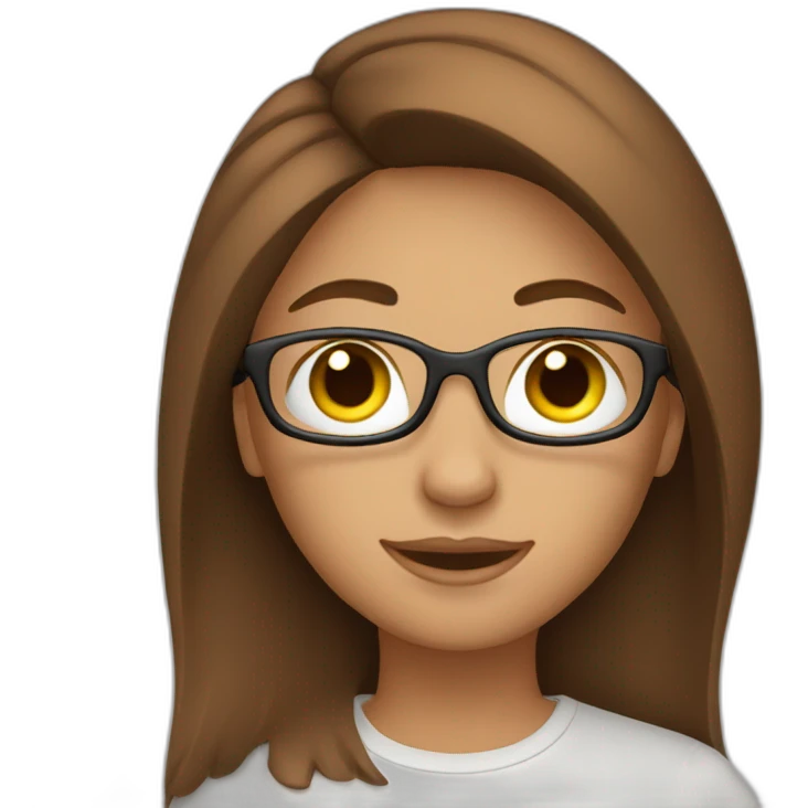 brown hair shown behind a laptop emoji