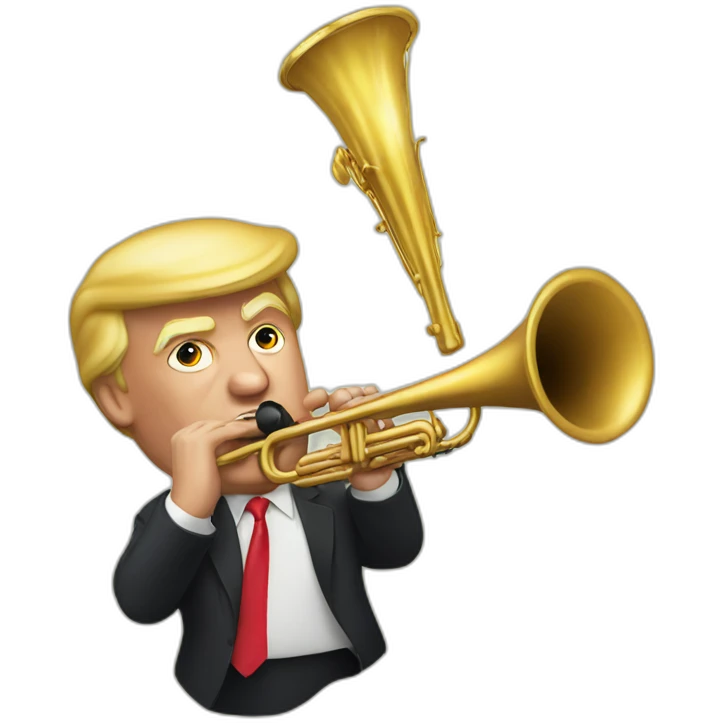 Trump with a trompet emoji