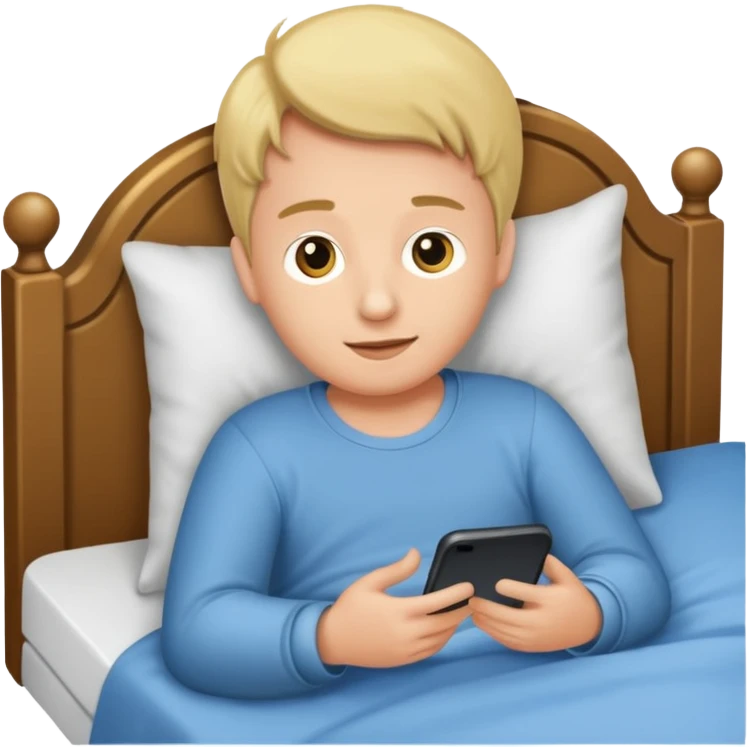 Erzeuge ein Junge Brünette schläft im Bett.Ihr Telefon klingelt emoji