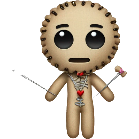 Voodoo doll with pins emoji