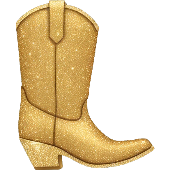 Gold sparkly cowgirl boots emoji