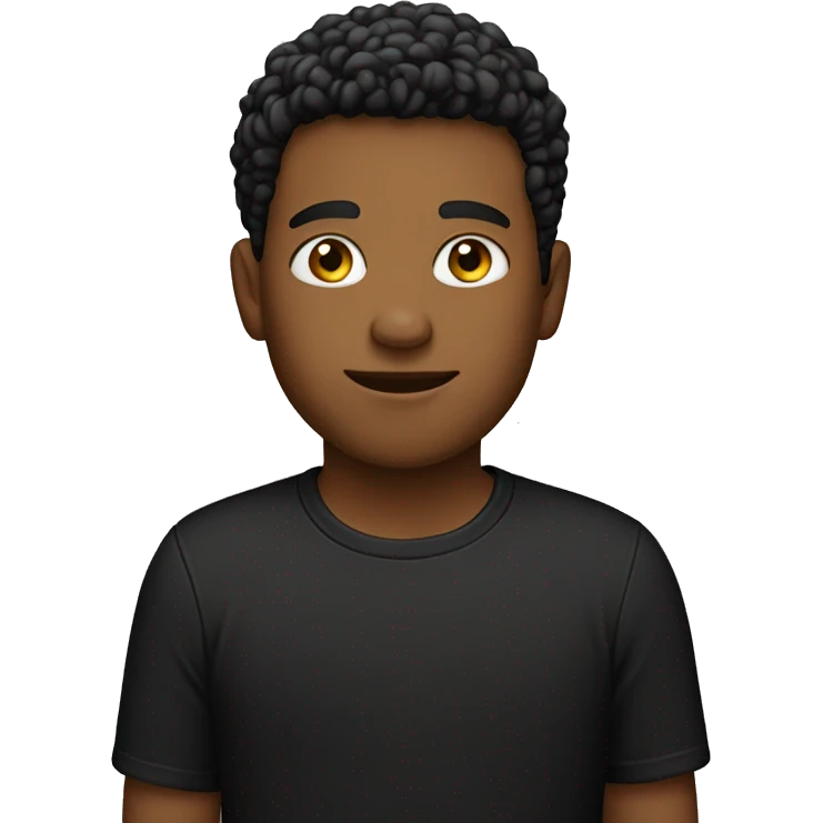 A young man in black t-shirt  emoji