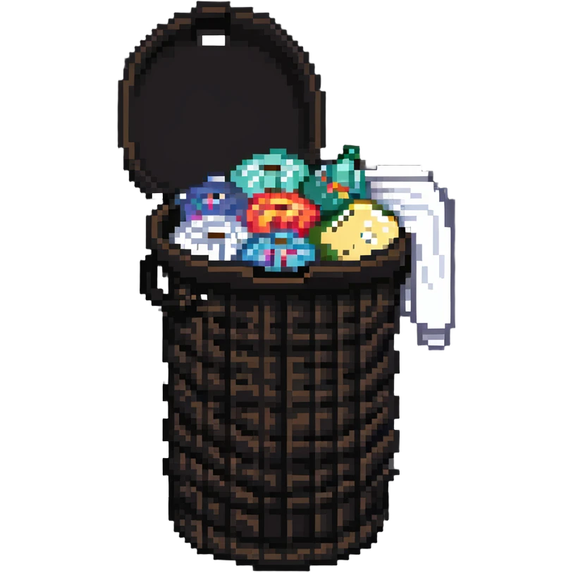 overflowing clothes hamper emoji