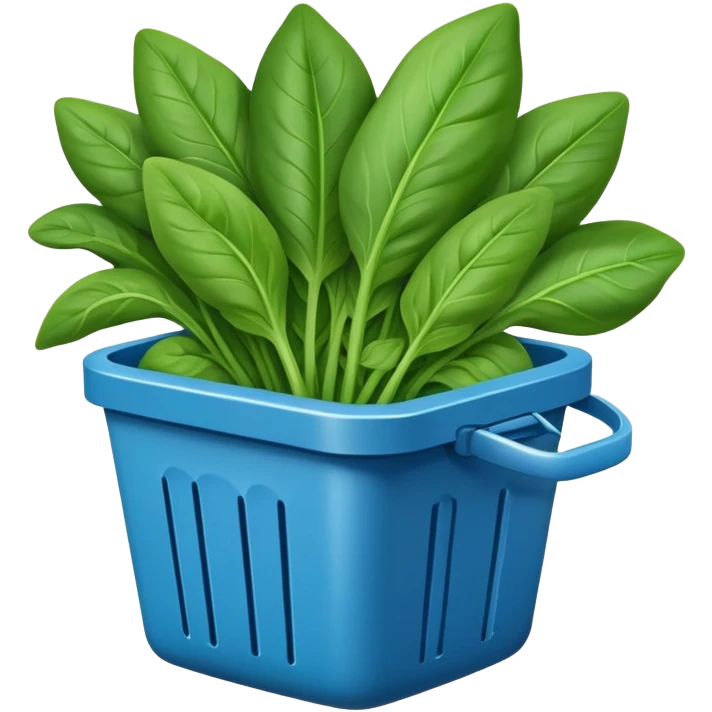 spinach in blue container emoji