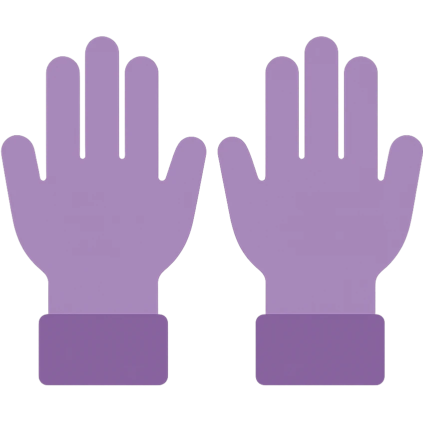 A dull purple Raising Hands emoji