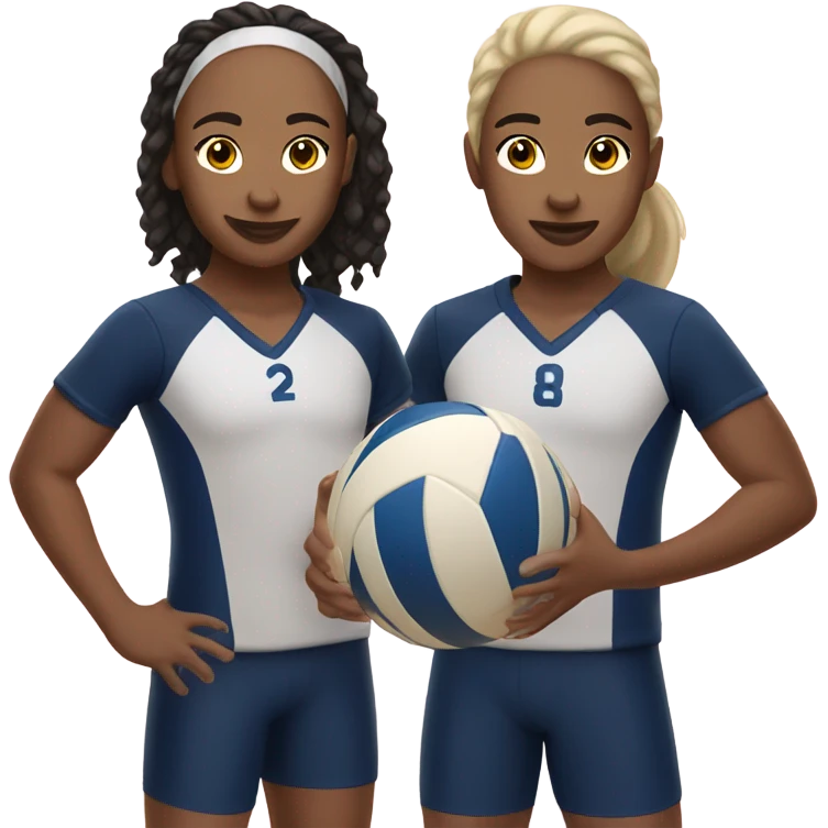Light skin twins playing volleyball  emoji
