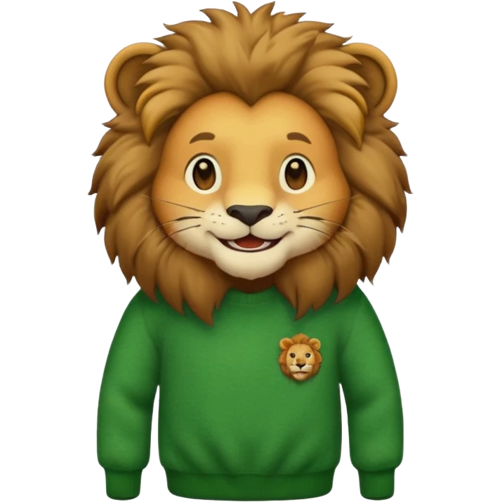 lion wearing green jumper emoji