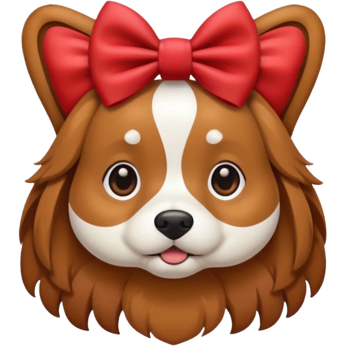 A dog with a bow emoji