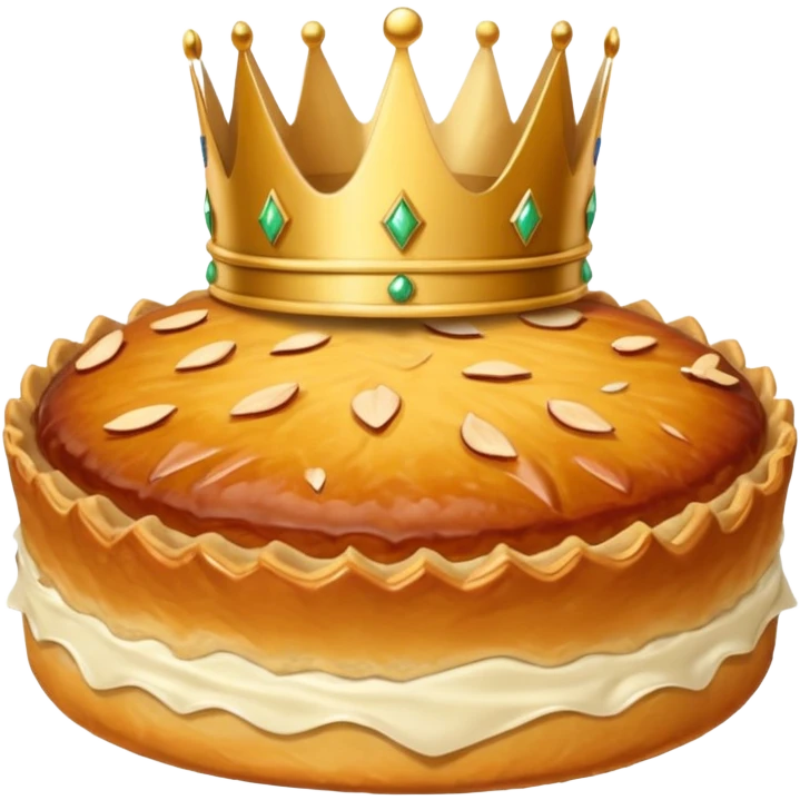galette des rois avec couronne sur le dessus. Pour un emoji slack emoji